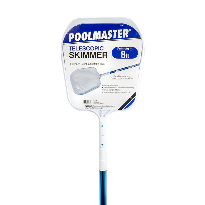 POOLMASTER LEAF SKIMMER WITH 8' TELEPOLE