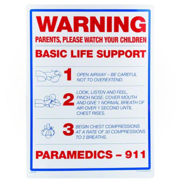 WARNING BASIC LIFE SUPPORT SIGN