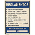 POOLMASTER COMMERCIAL POOL RULES IN SPANISH SIGN