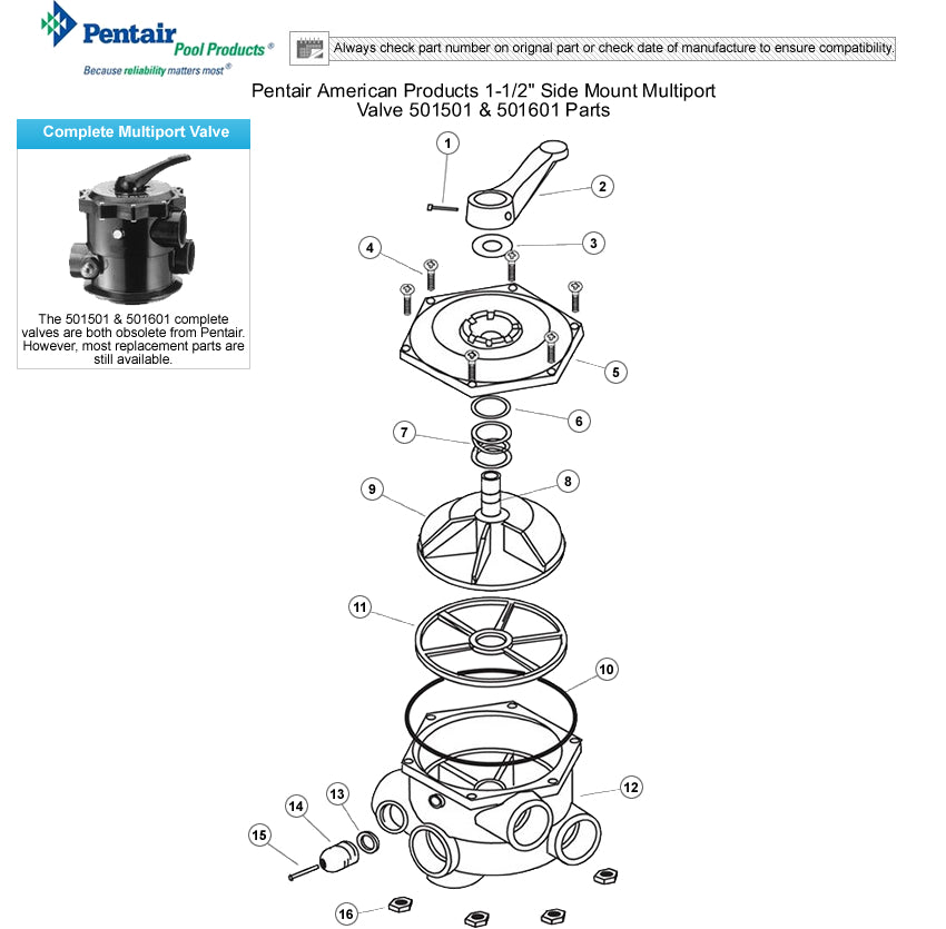 PENTAIR REPLACEMENT MULTIPORT SPIDER SIDE MOUNT GASKET 1-1/2 IN