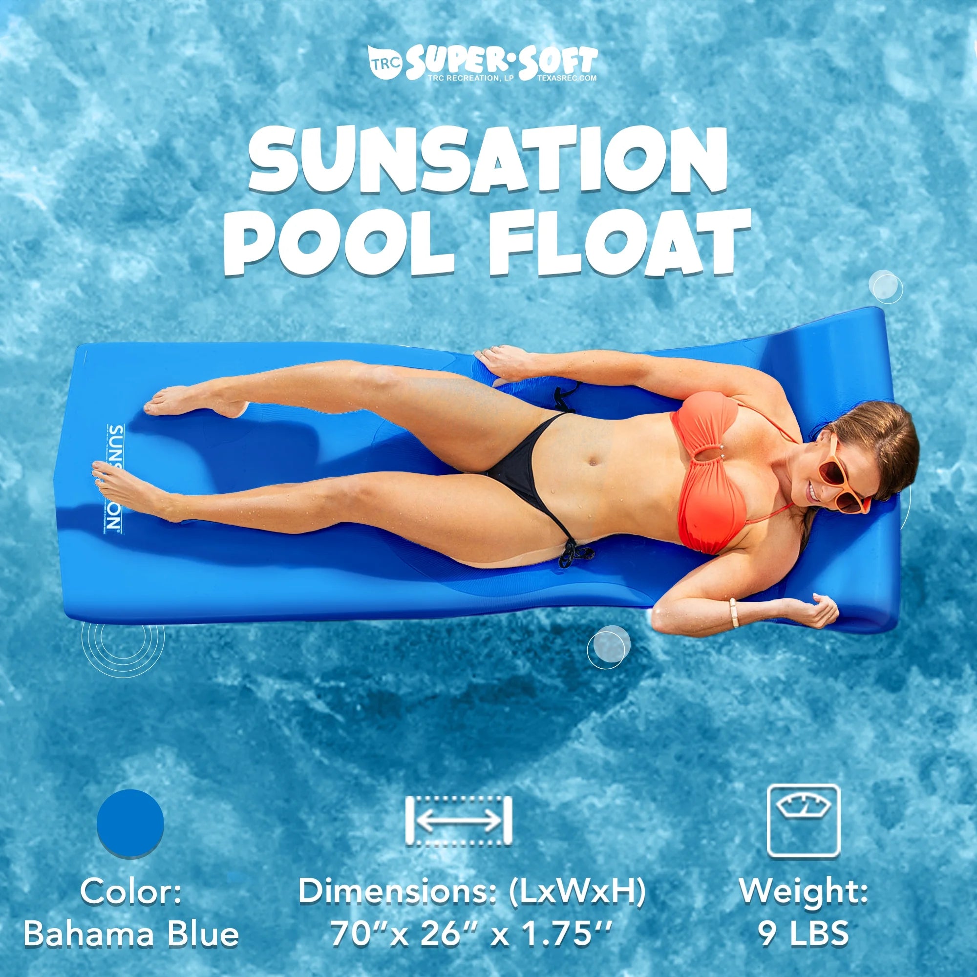 SUNSATION POOL FLOAT BAHAMA BLUE