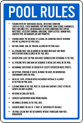 POOLMASTER COMMERCIAL POOL RULES SIGN