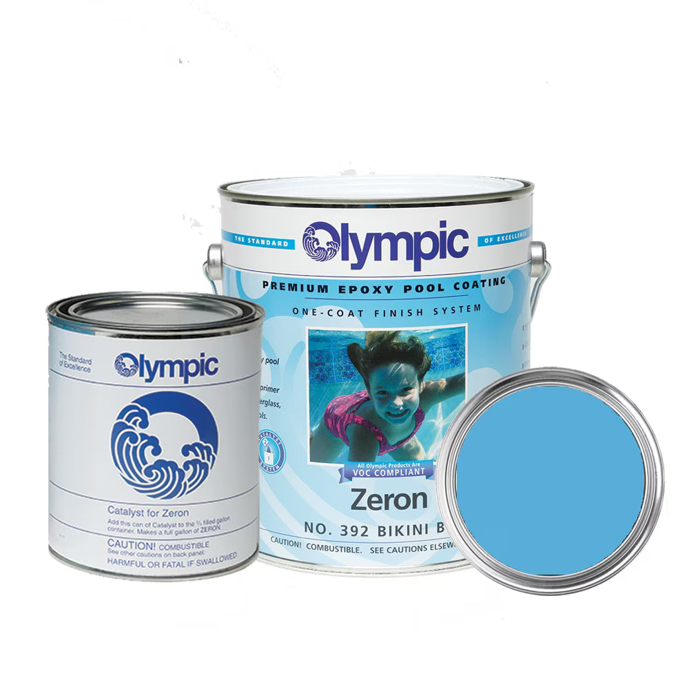 OLYMPIC PREMIUM EPOXY POOL PAINT 392 BIKINI BLUE 1 GALLON WITH CATALYST