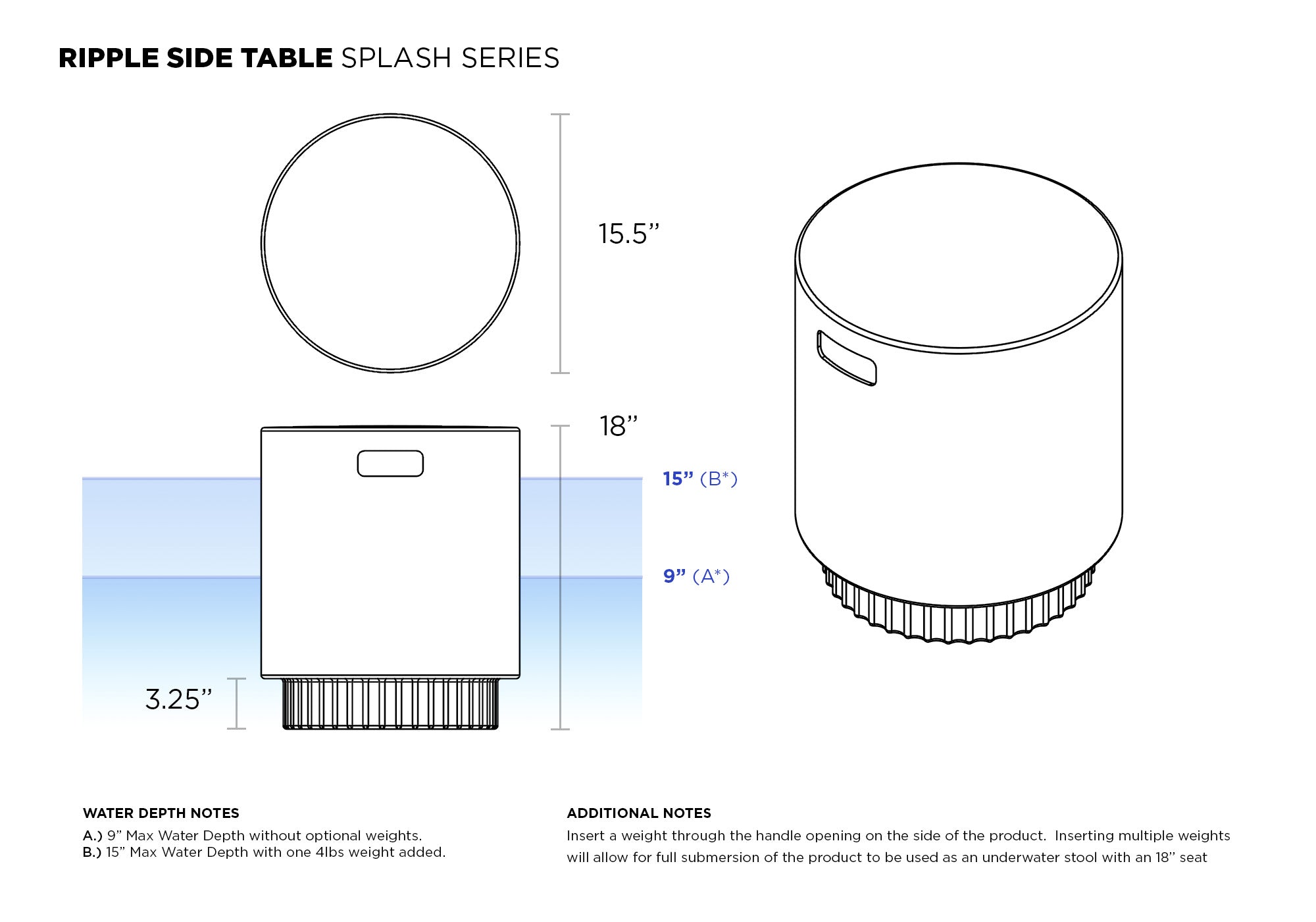 TENJAM SPLASH RIPPLE SIDE TABLE