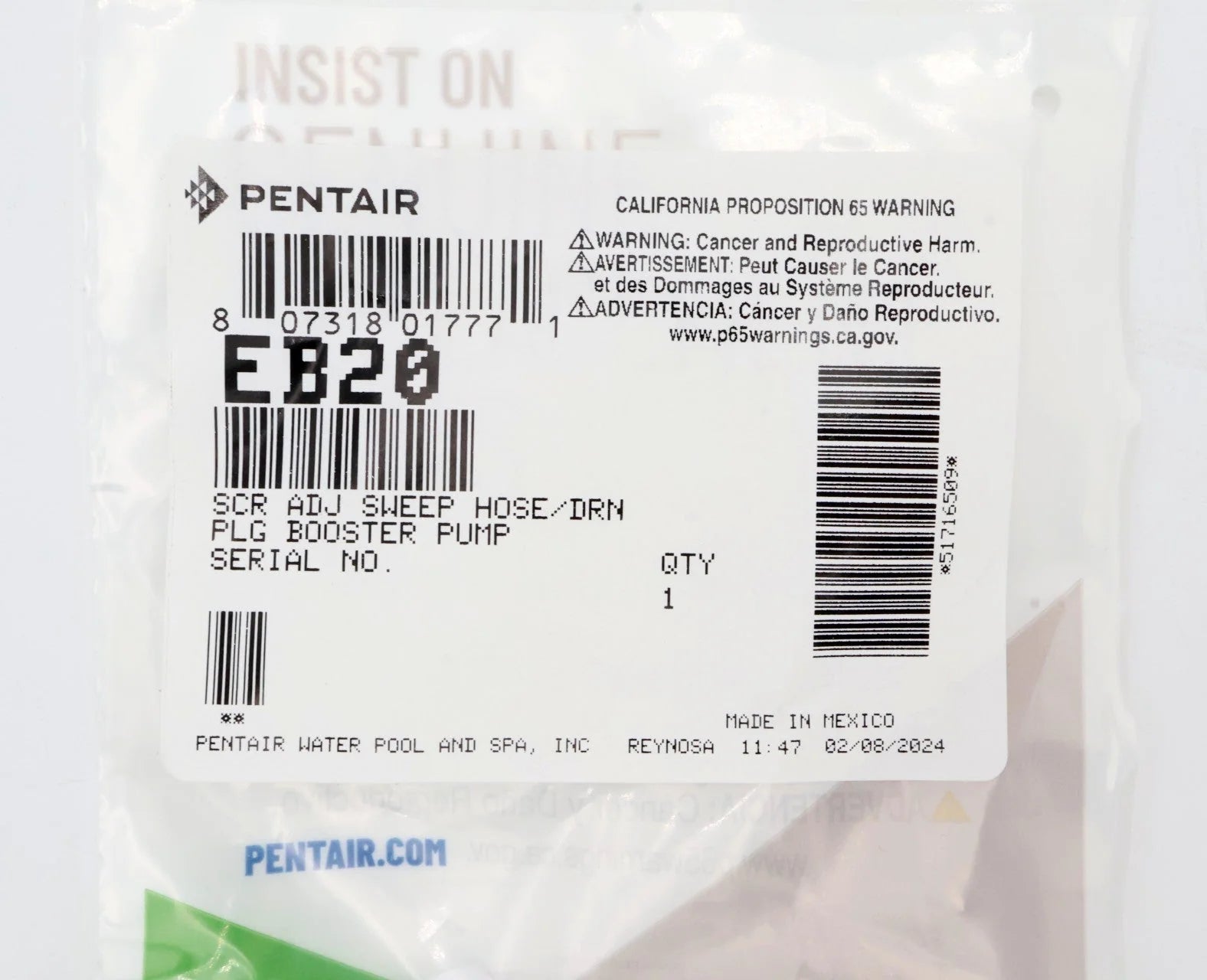 PENTAIR SWEEPER HOSE SCREW